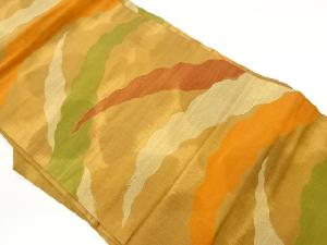 手織り紬芝模様織出し名古屋帯